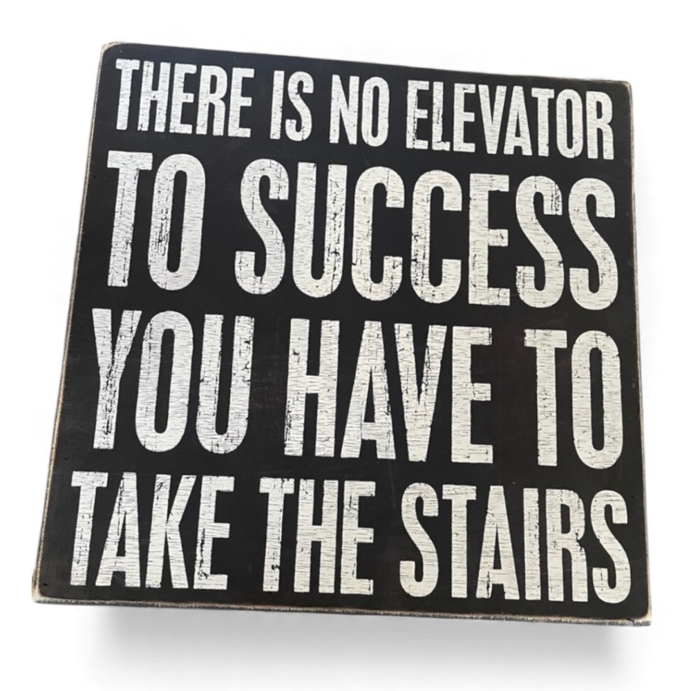 Motivational Poster Inspirational Wall Art 10” Square Black Plaque